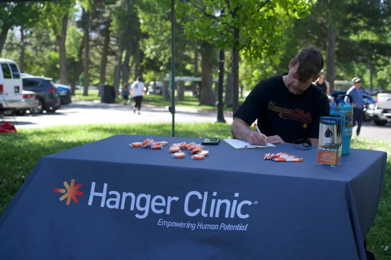 A Hanger Clinic stand at the expo