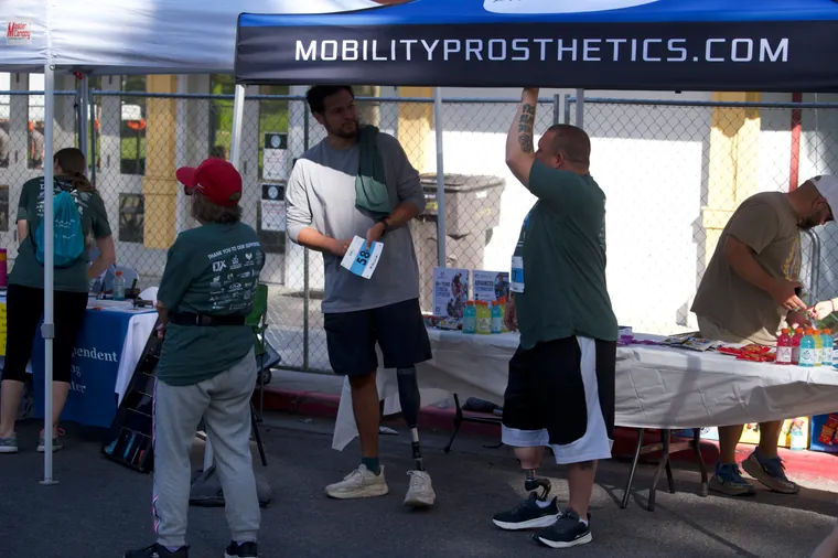 Visitors at the Mobility Prosthetics stand